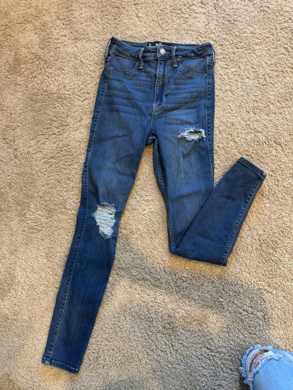 Hollister Dark Blue Distressed Skinny Jeans
